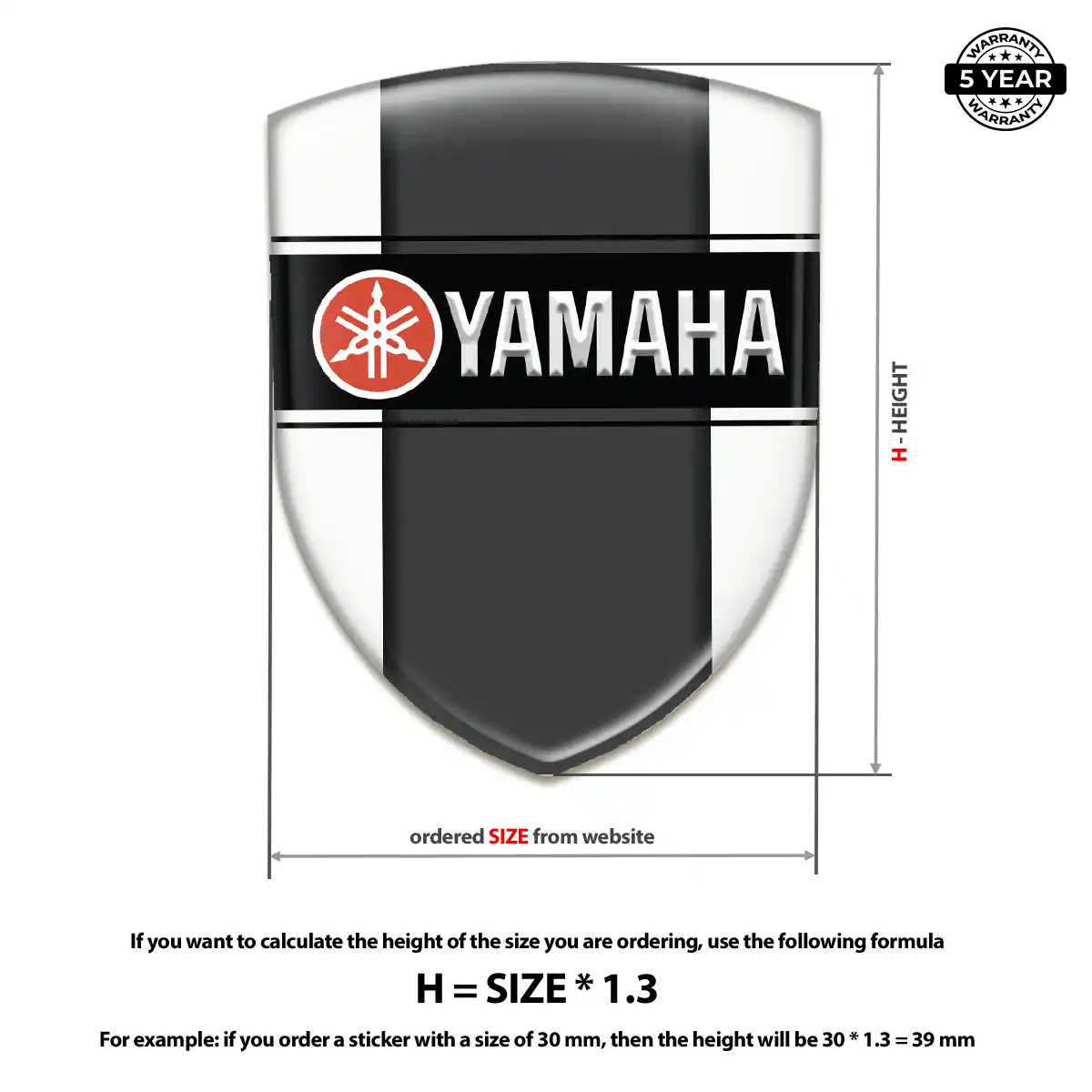 Yamaha Resin Emblem Sticker Noble Edition