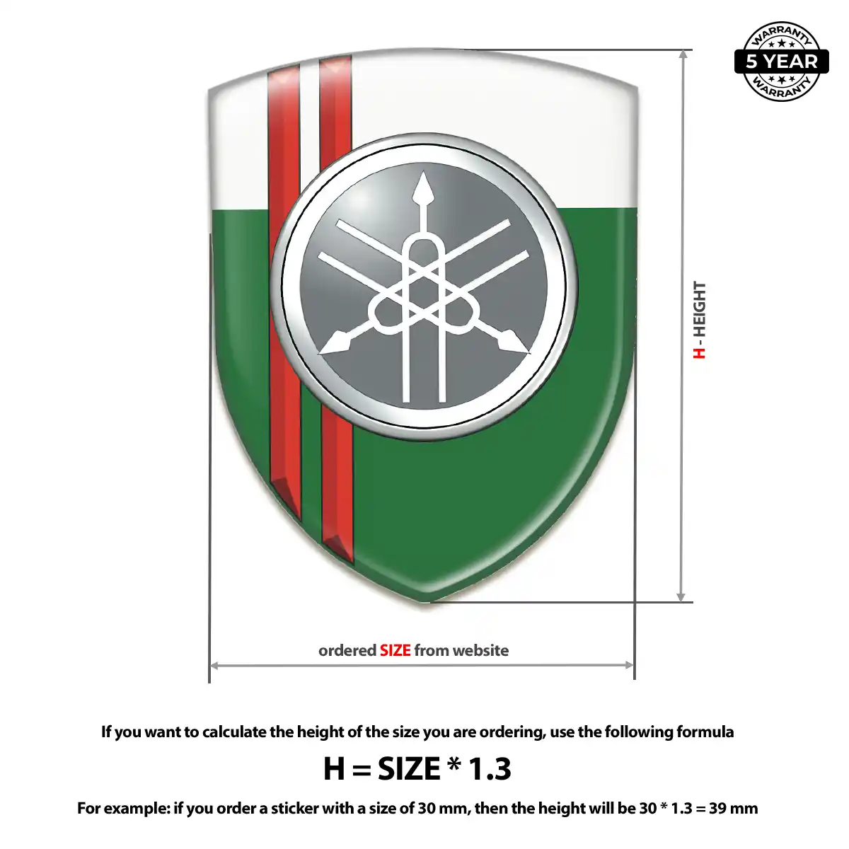 Yamaha Resin Emblem Sticker Outer Style