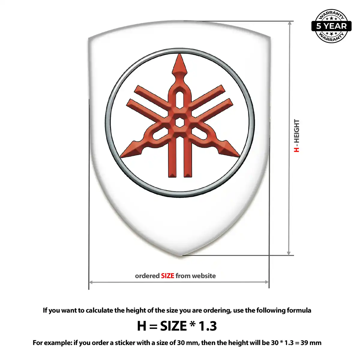 Yamaha Resin Emblem Sticker Performance Style