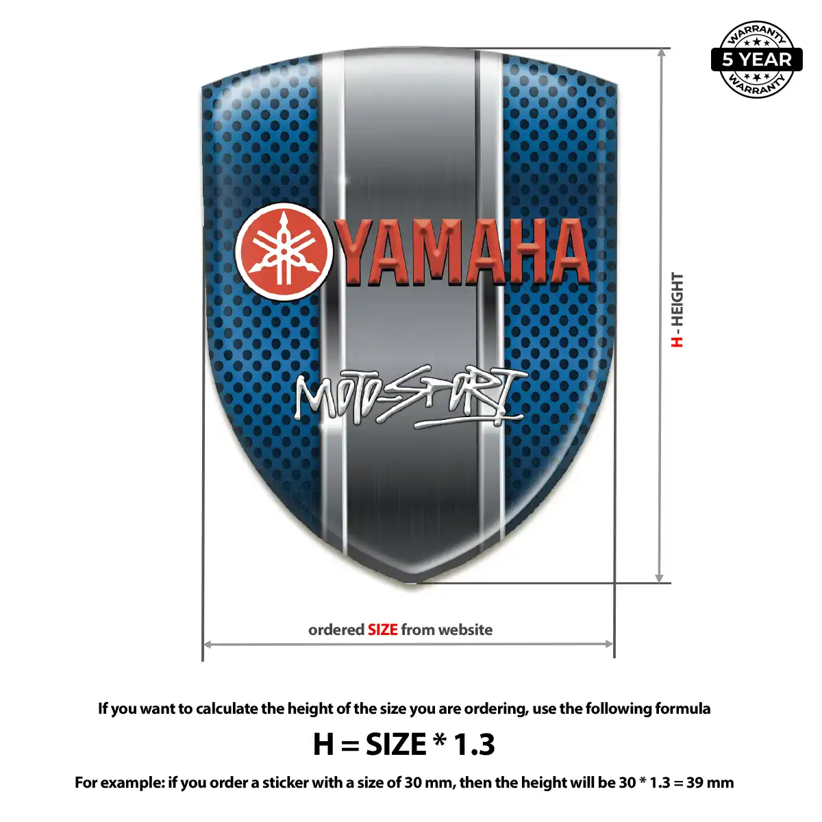 Yamaha Resin Emblem Sticker Premium Dome
