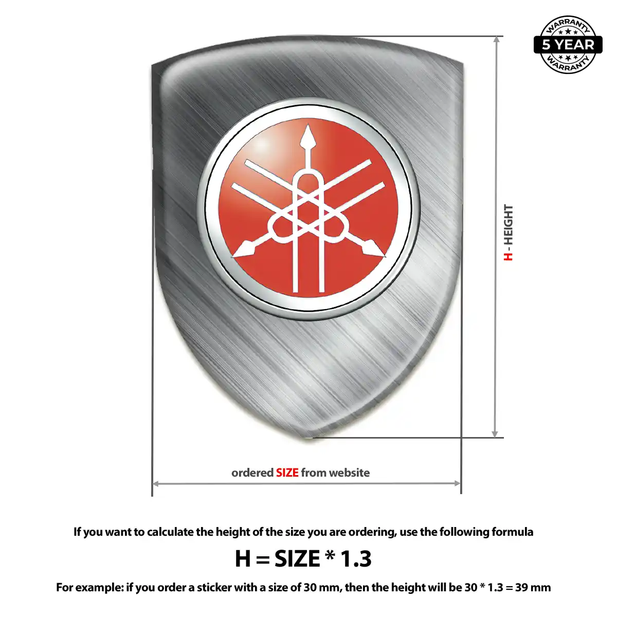 Yamaha Resin Emblem Sticker Prestige Line