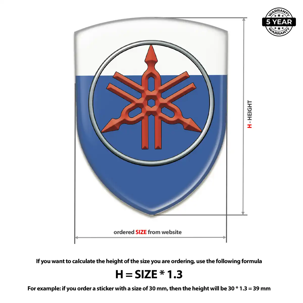 Yamaha Resin Emblem Sticker Prime Quality