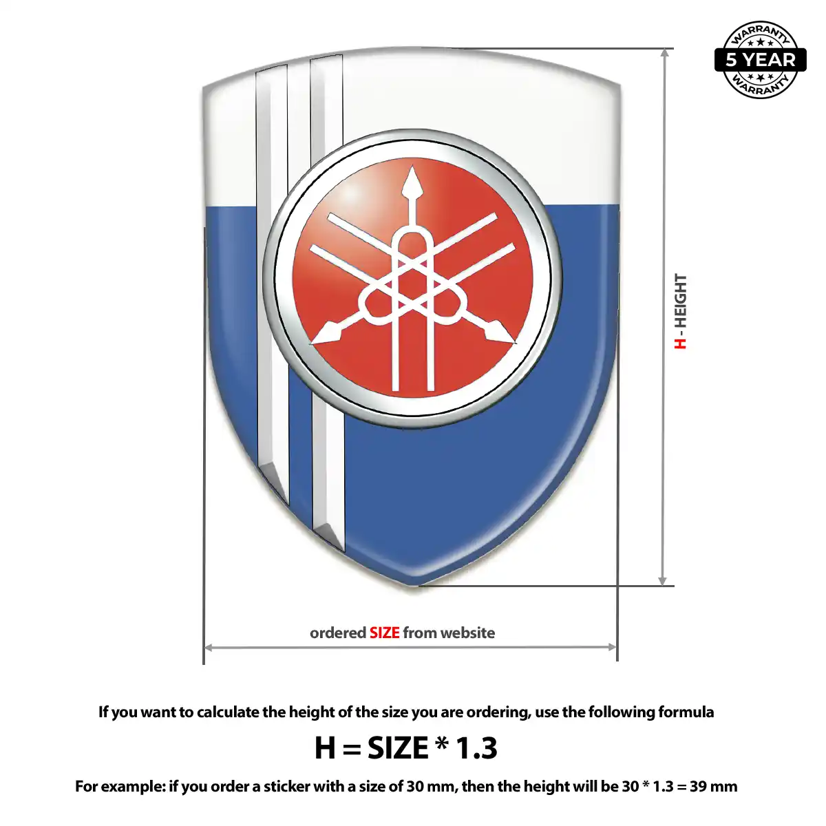 Yamaha Resin Emblem Sticker Refined Design