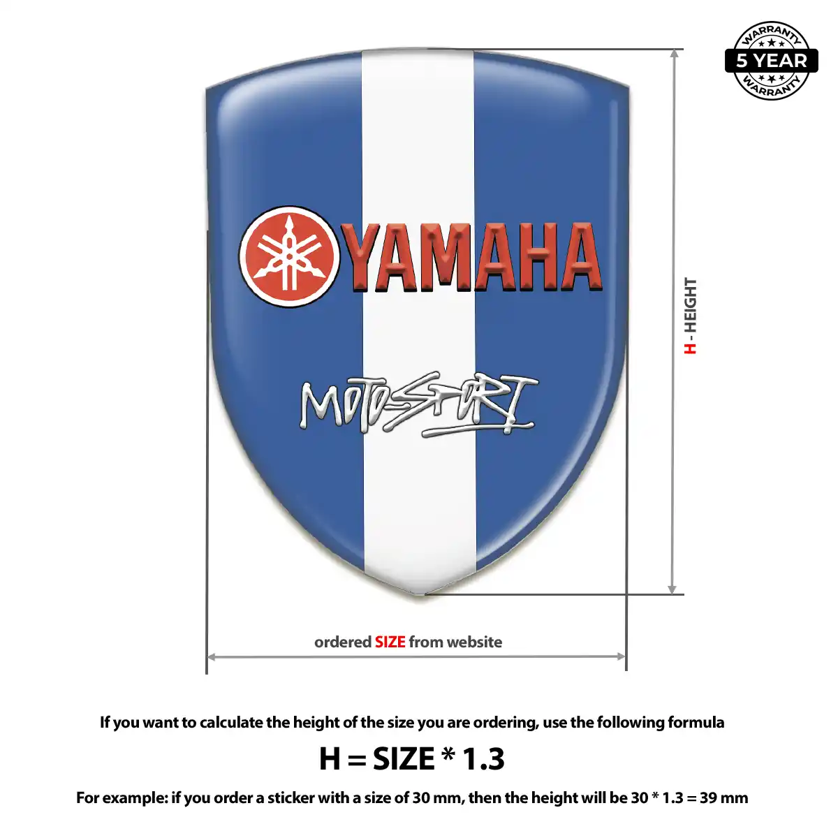 Yamaha Resin Emblem Sticker Resin Elite