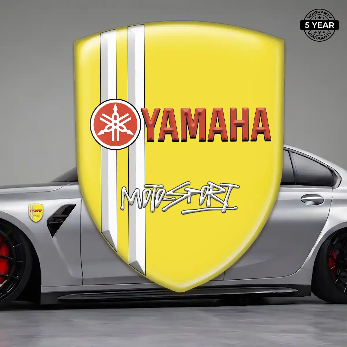 Yamaha Resin Emblem Sticker Sleek Style
