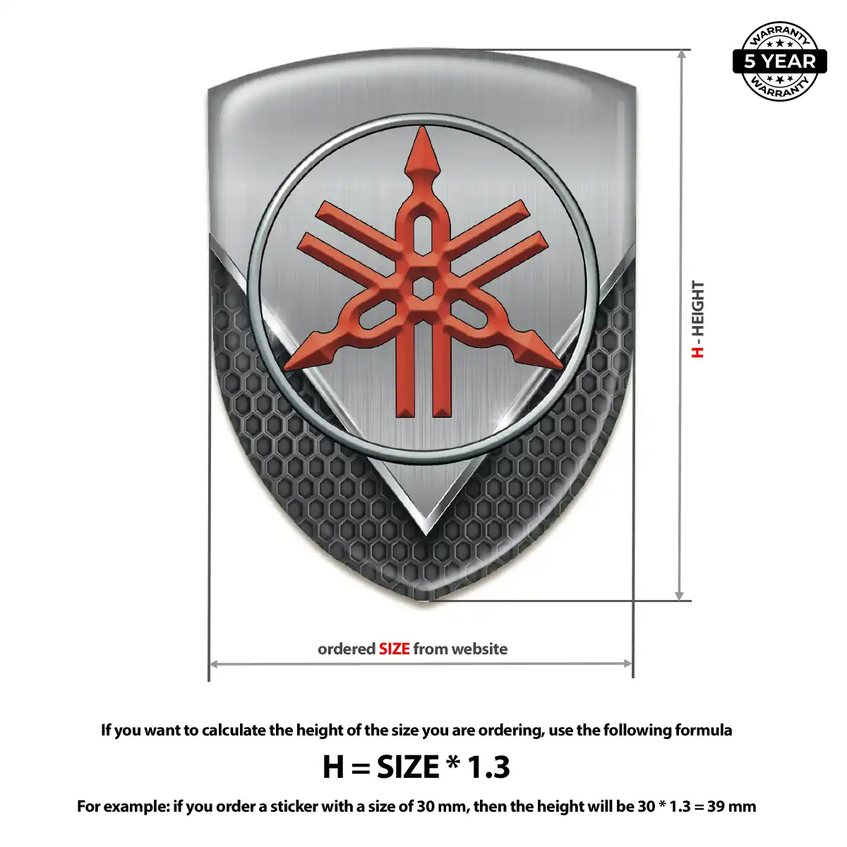 Yamaha Resin Emblem Sticker Sport Tuning