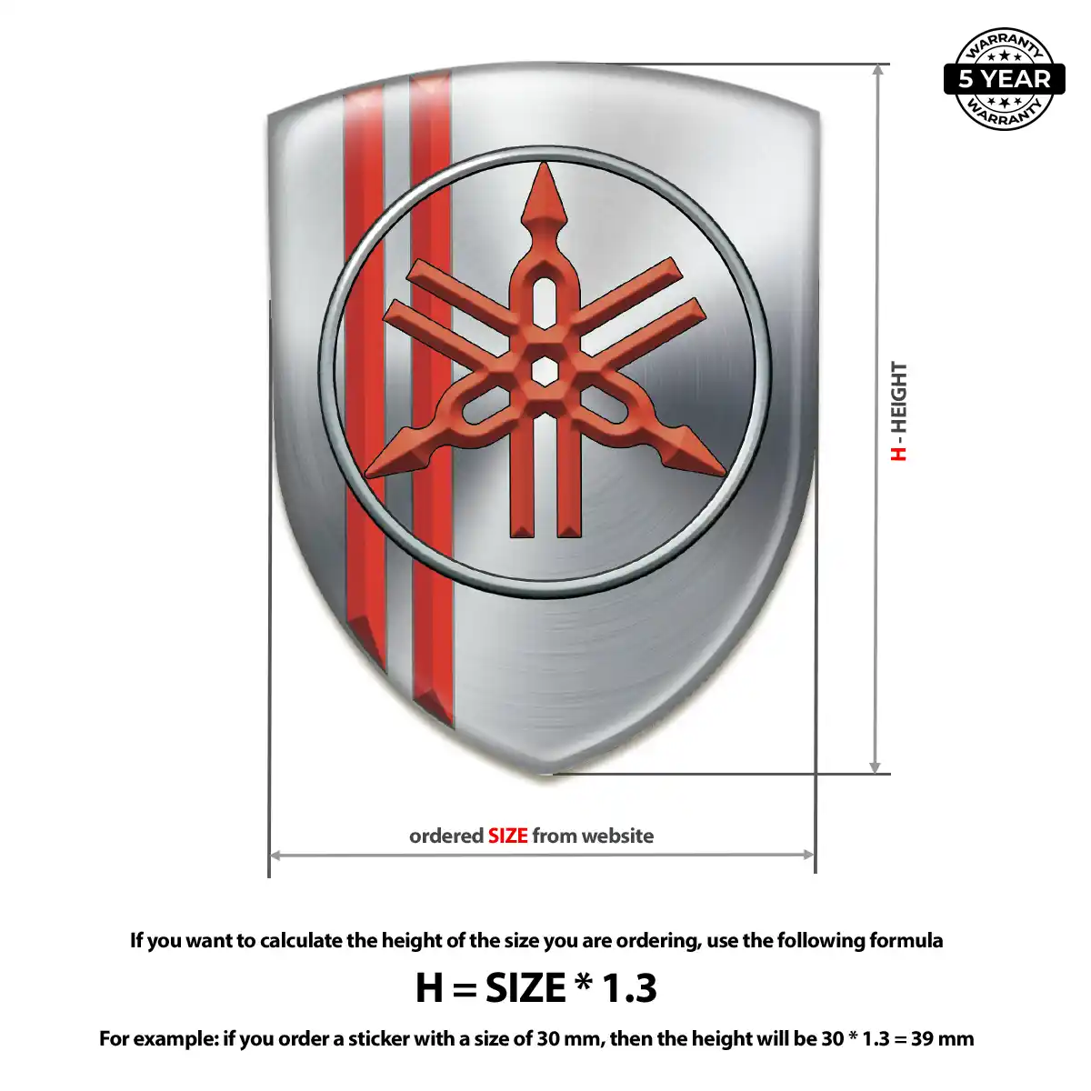 Yamaha Resin Emblem Sticker Street Tuning