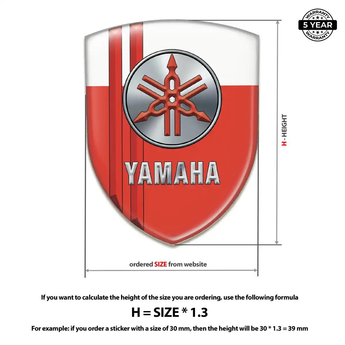 Yamaha Resin Emblem Sticker Superior Craft