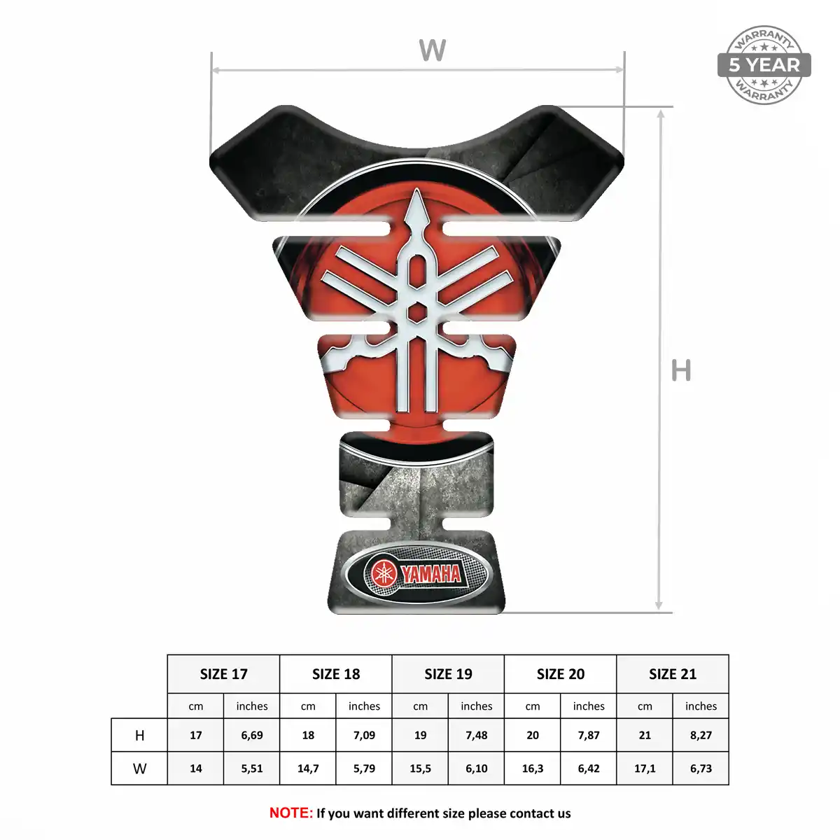 Yamaha Resin Tank Pad Refined Design