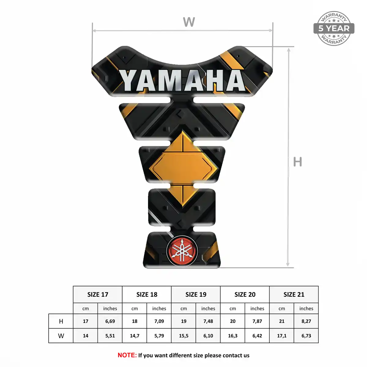 Yamaha Resin Tank Pad Sleek Style