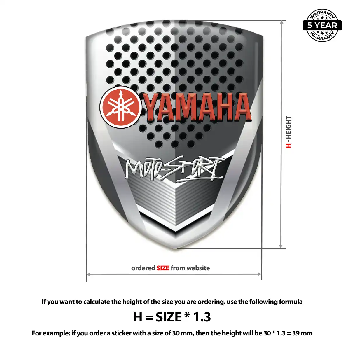 Yamaha Self Adhesive Emblem Sticker Auto Tuning