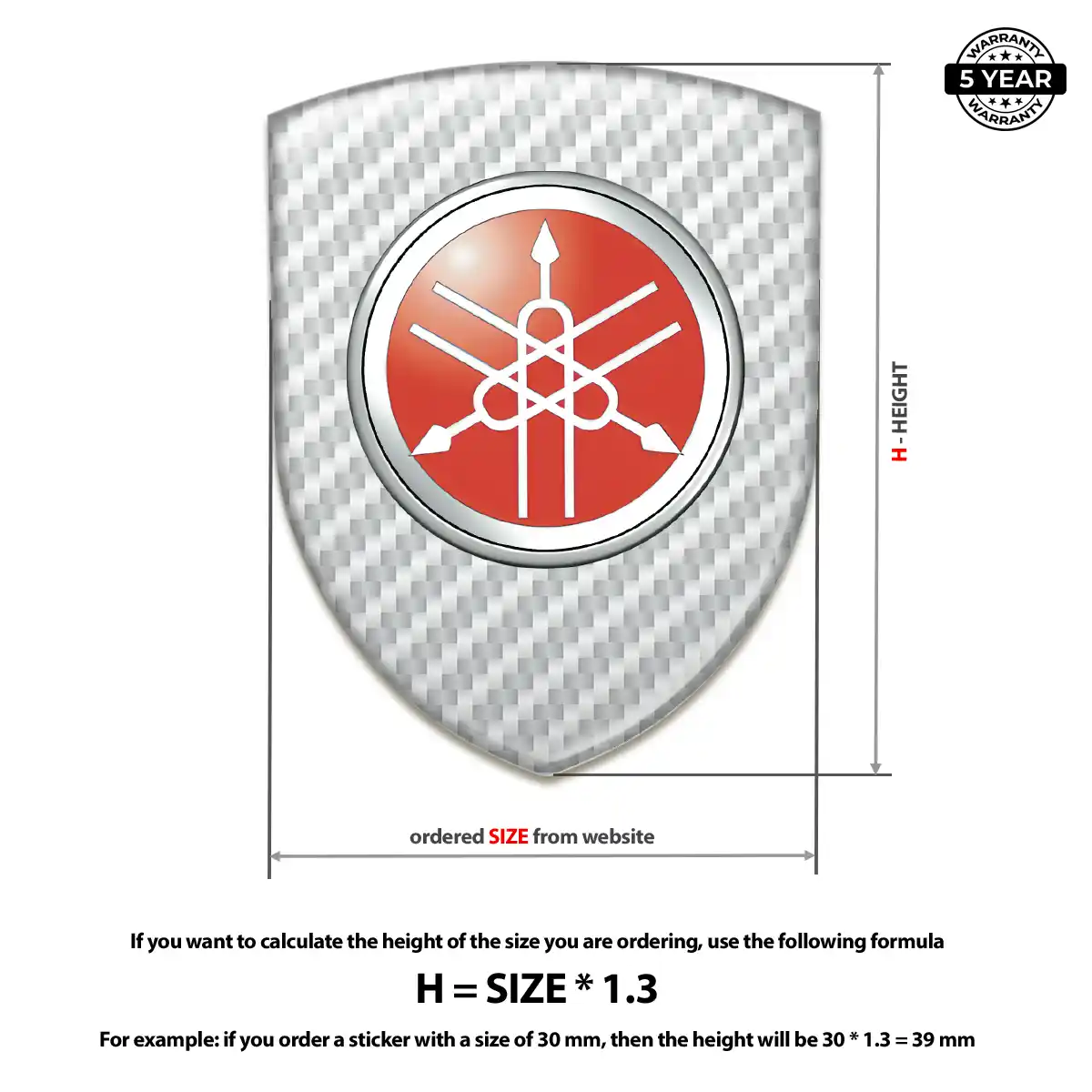 Yamaha Self Adhesive Emblem Sticker Branded Line