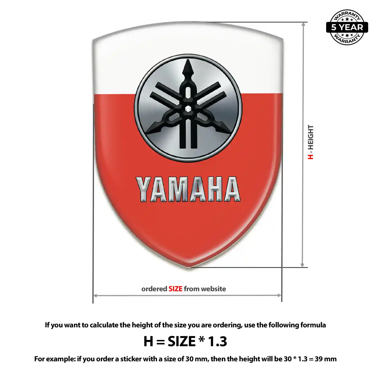 Yamaha Self Adhesive Emblem Sticker Elite Finish