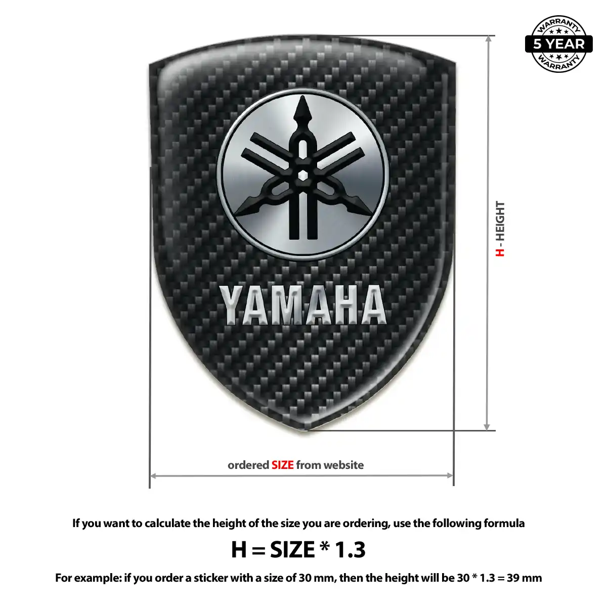 Yamaha Self Adhesive Emblem Sticker Outer Style