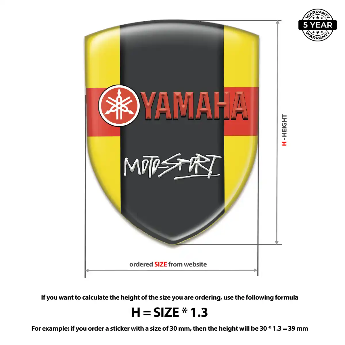 Yamaha Self Adhesive Emblem Sticker Premium Dome