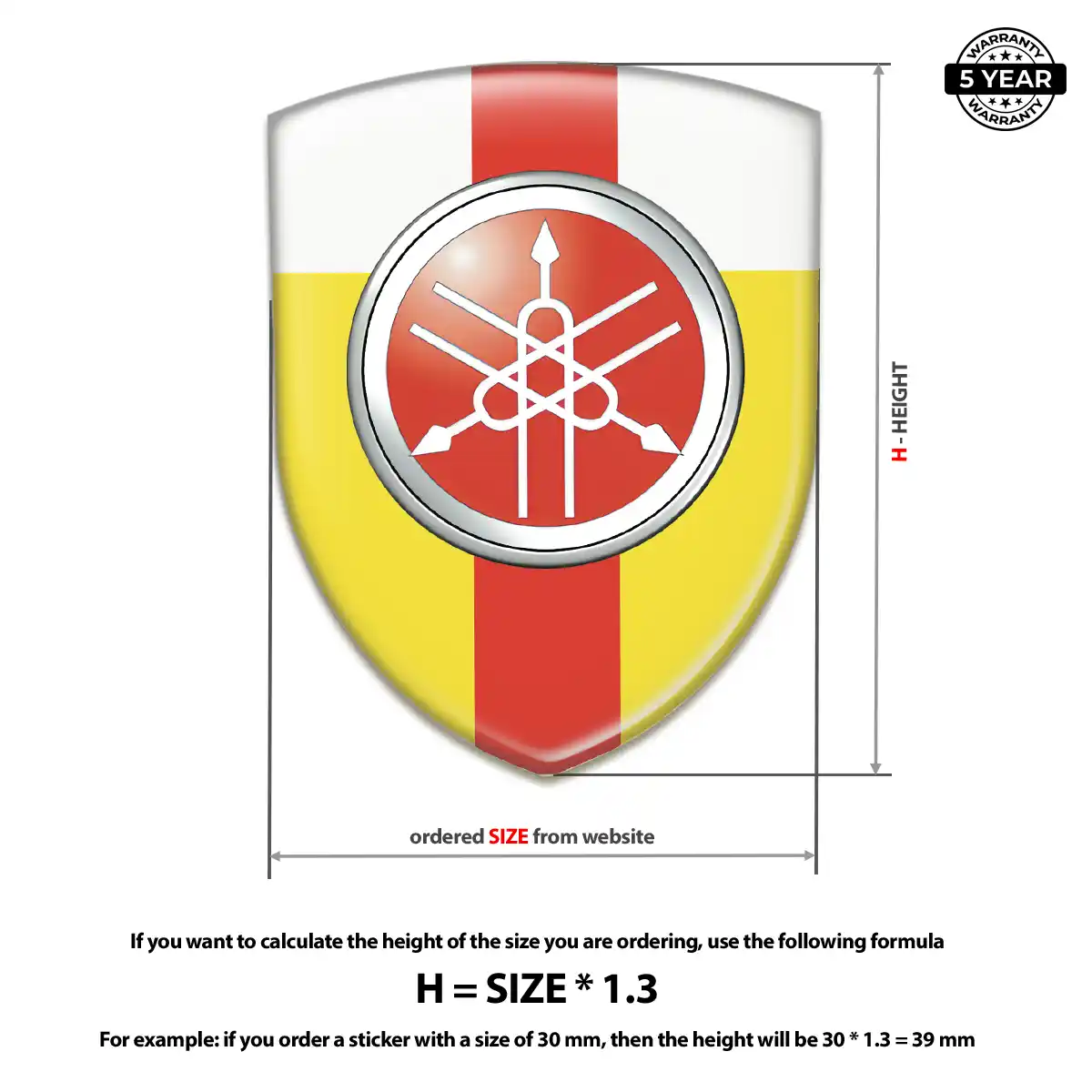 Yamaha Self Adhesive Emblem Sticker Resin Elite