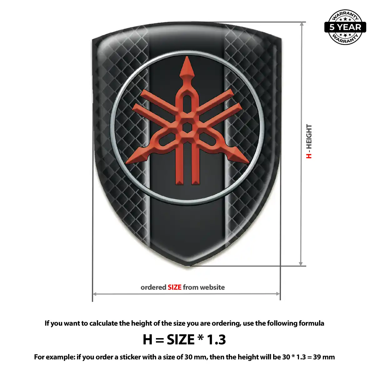 Yamaha Self Adhesive Emblem Sticker Resin Luxe
