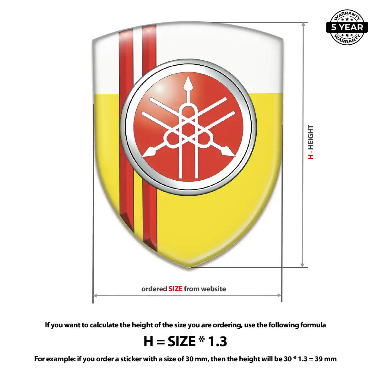 Yamaha Self Adhesive Emblem Sticker Sleek Style