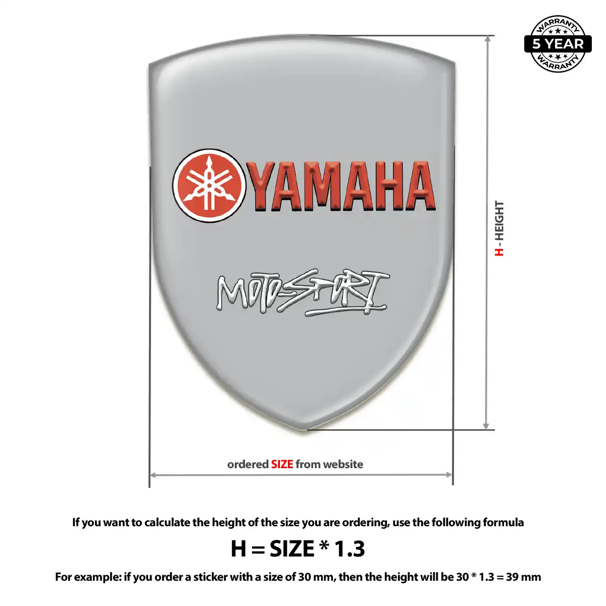 Yamaha Self Adhesive Emblem Sticker Superior Craft
