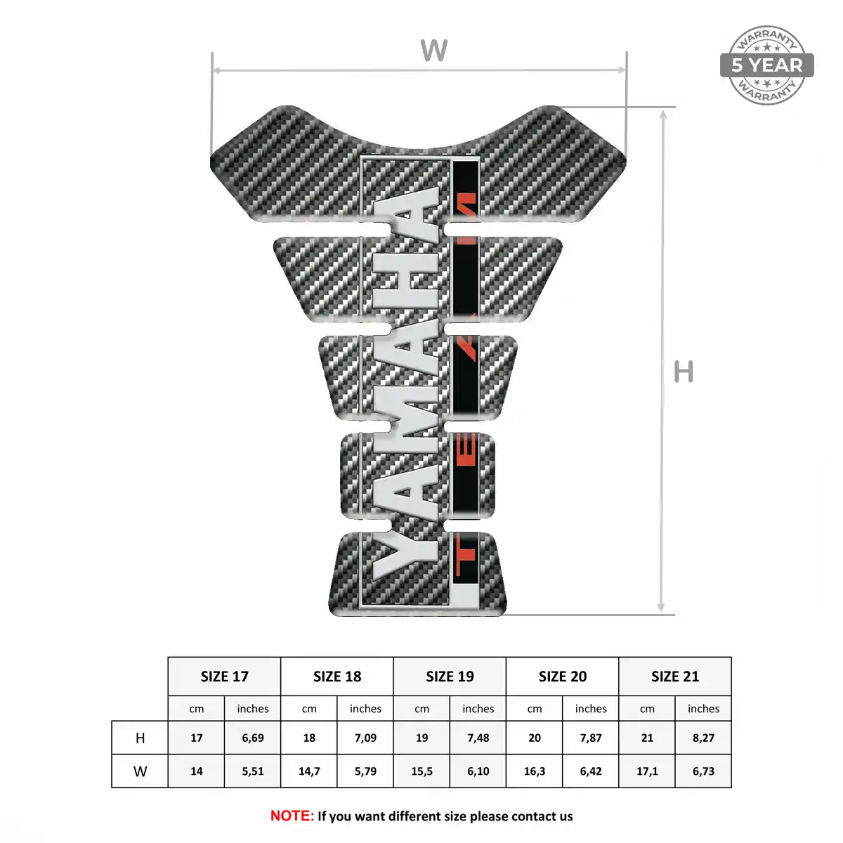 Yamaha Self Adhesive Tank Pad Refined Design