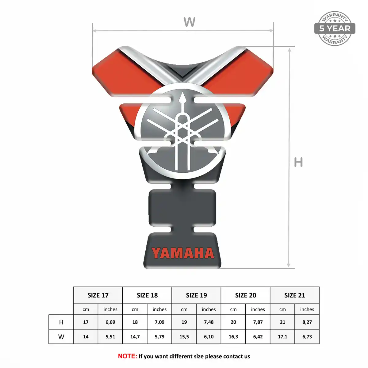 Yamaha Self Adhesive Tank Pad Sleek Style