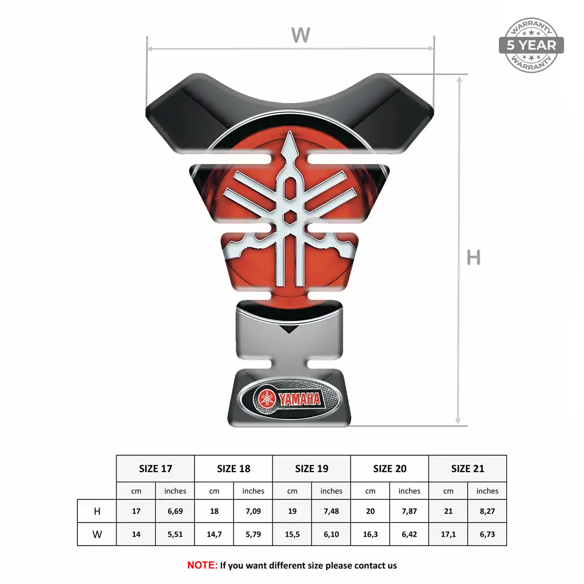 Yamaha Tank Decal Elite Finish