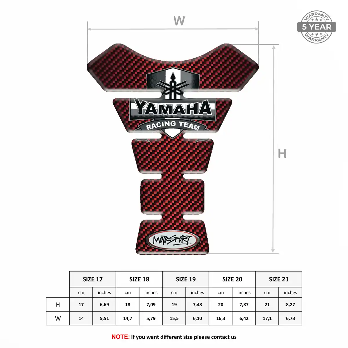 Yamaha Tank Fuse Motorbike Prestige Line