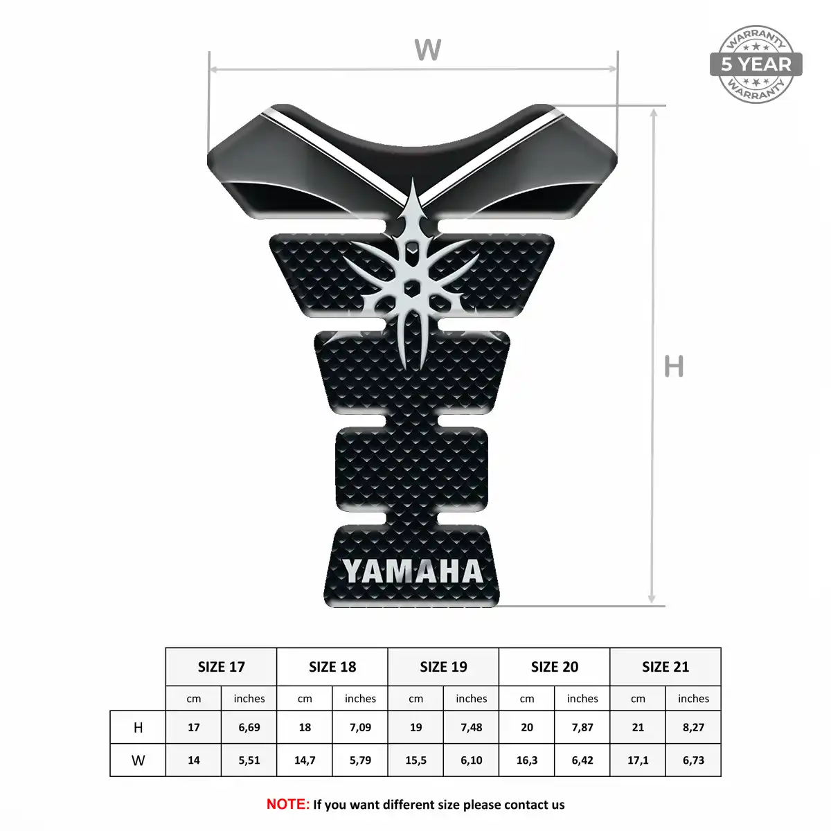 Yamaha Tank Fuse Pad Motorbike Elite Finish