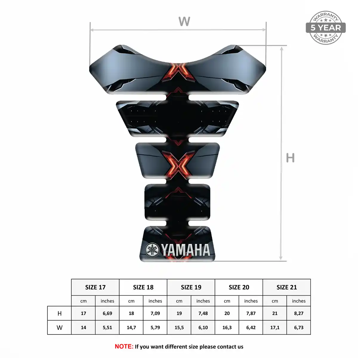 Yamaha Tank Fuse Pad Motorbike Refined Design