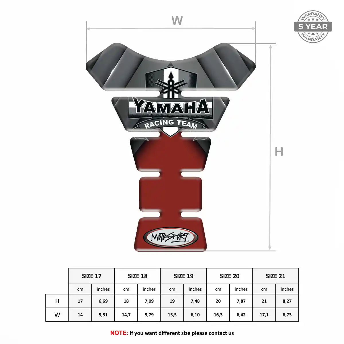 Yamaha Tank Fuse Pad Motorcycle Prestige Line