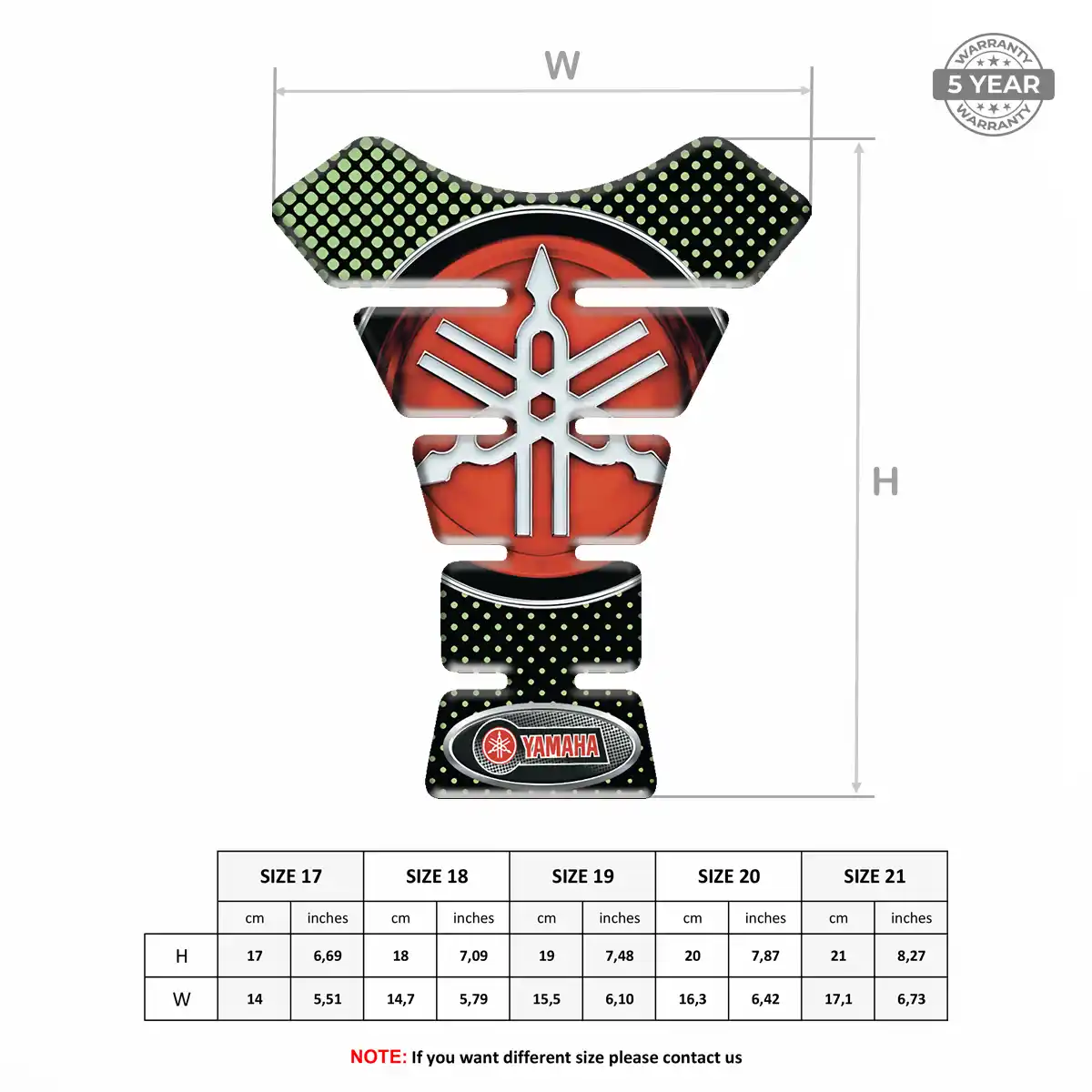 Yamaha Tank Fuse Pad Motorcycle Signature Grade