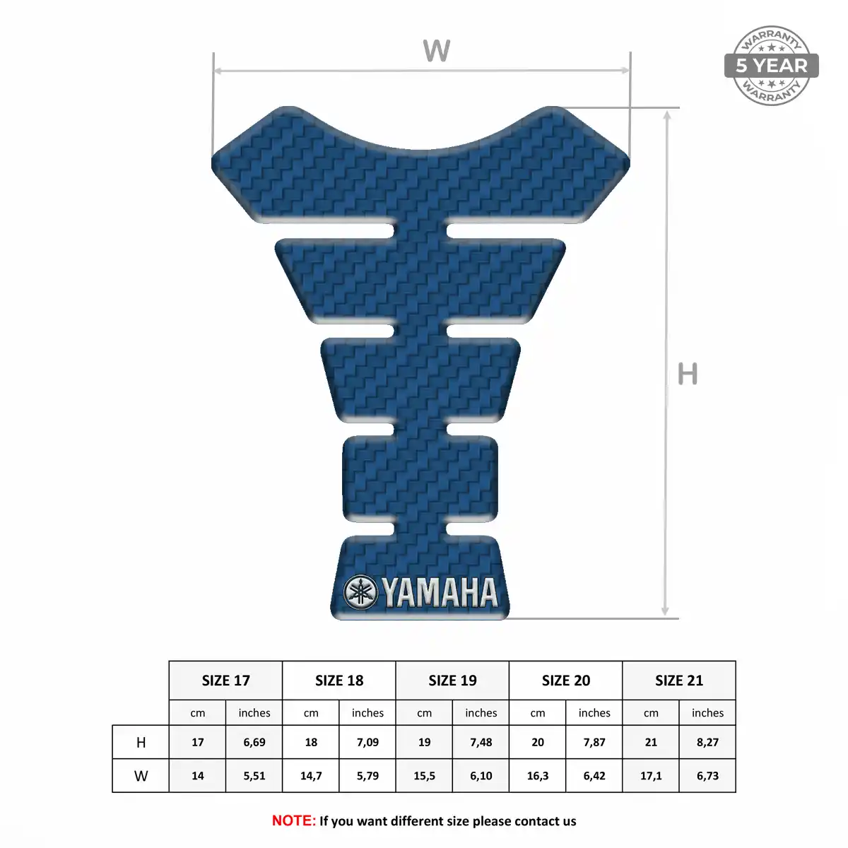 Yamaha Tank Fuse Pad Motorcycle Sleek Style