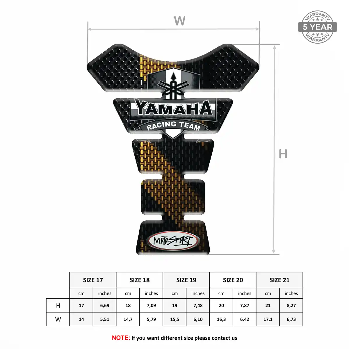 Yamaha Tank Fuse Pads Motorbike Deluxe Edition