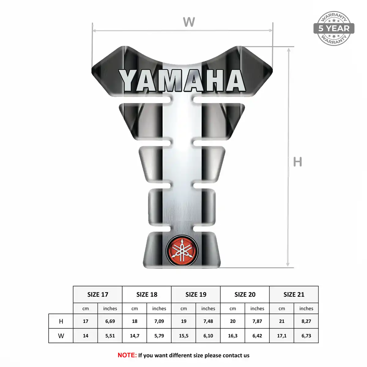 Yamaha Tank Fuse Pads Motorbike Sleek Style