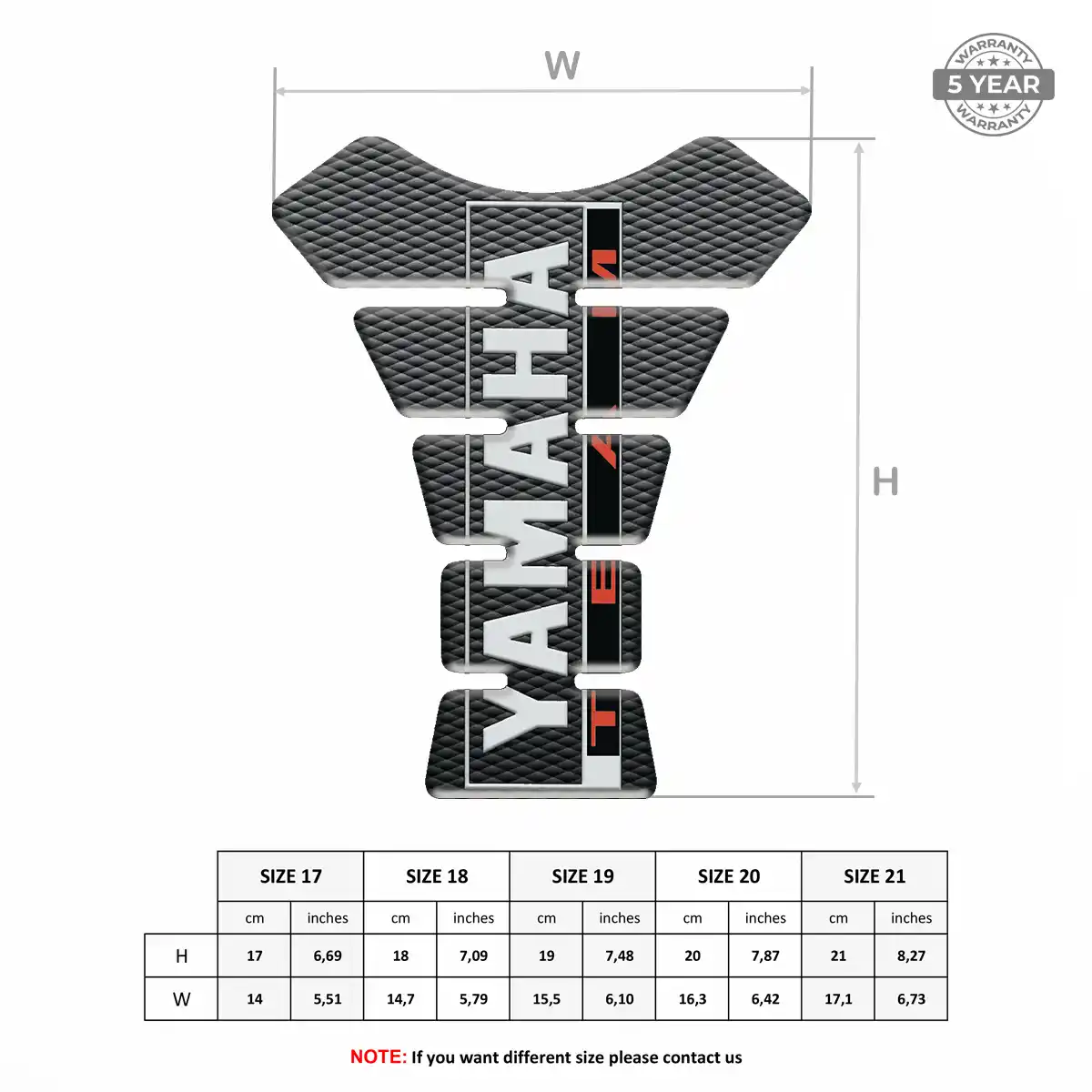 Yamaha Tank Fuse Pads Motorcycle Elite Finish