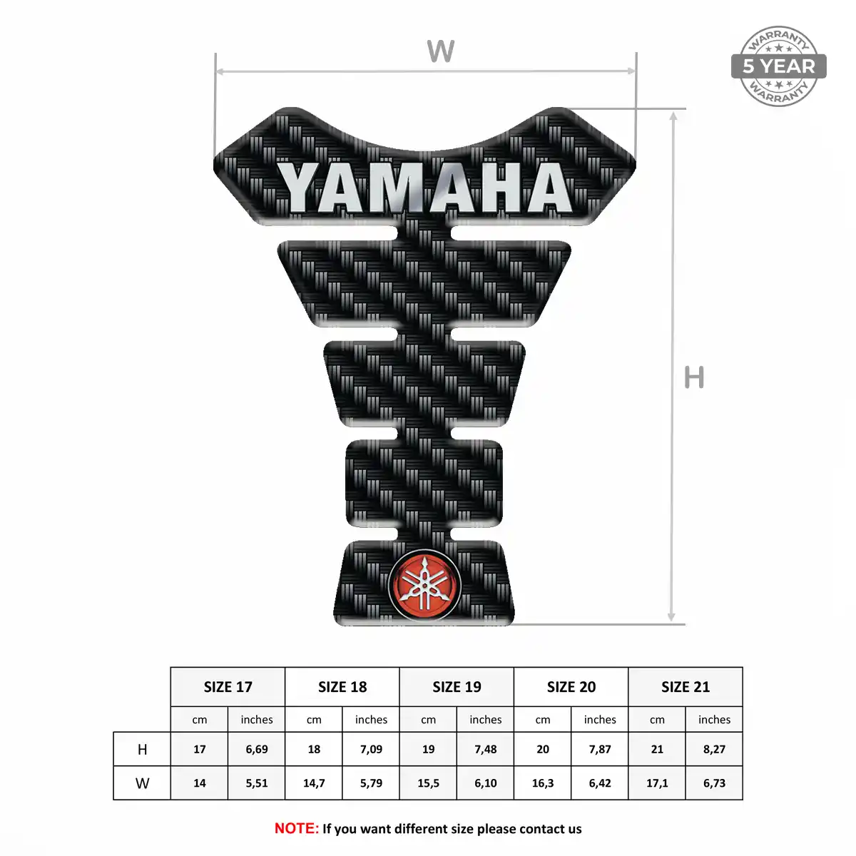 Yamaha Tank Fuse Pads Motorcycle Sleek Style