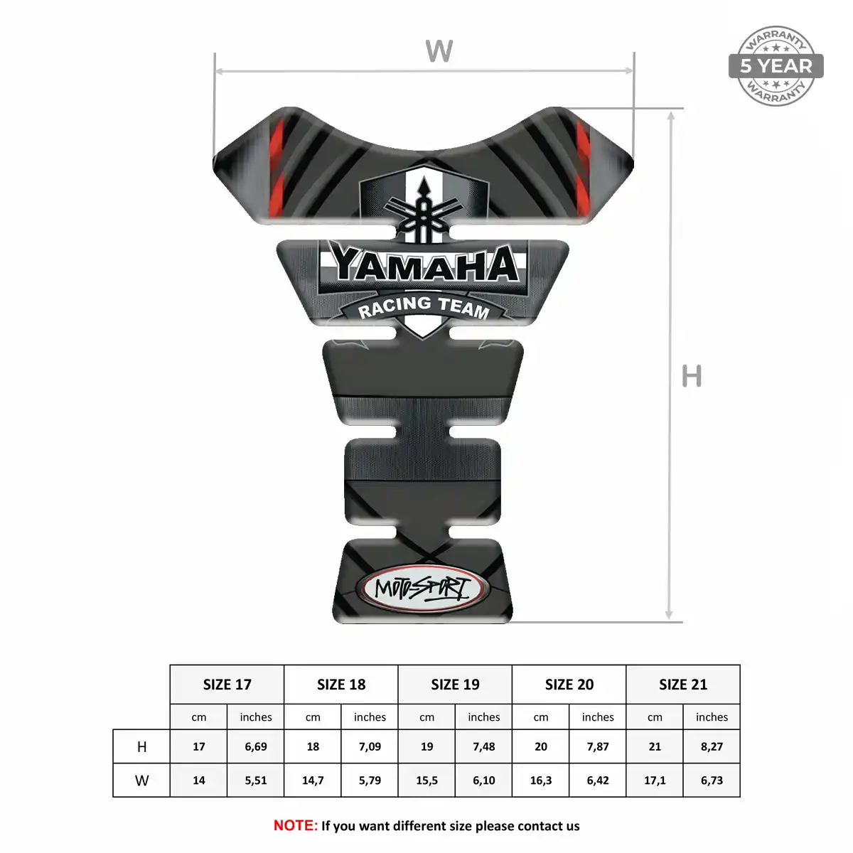 Yamaha Tank Fuse Protector Motorbike Elite Finish