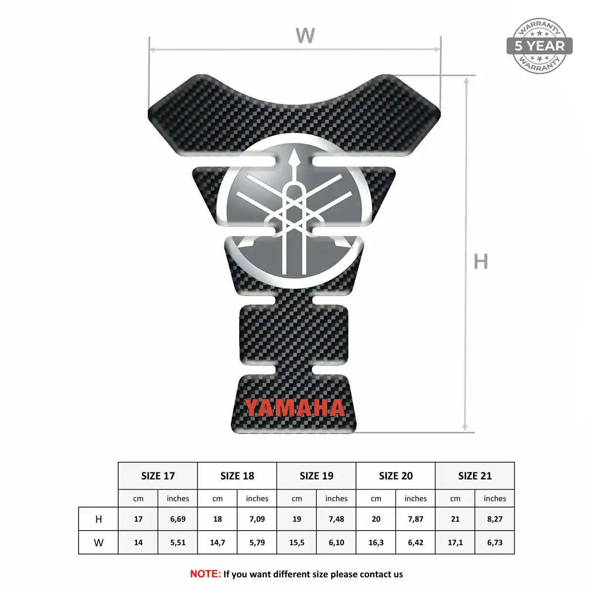 Yamaha Tank Grip Pad Sleek Style