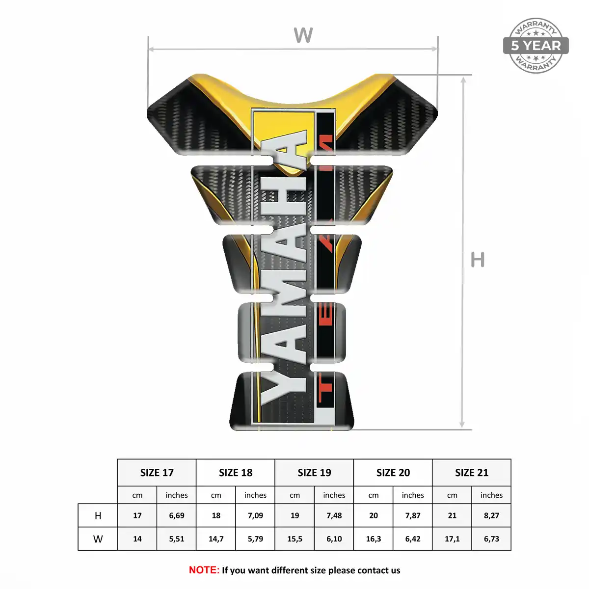 Yamaha Tank Guard Fuse Motorbike Sleek Style