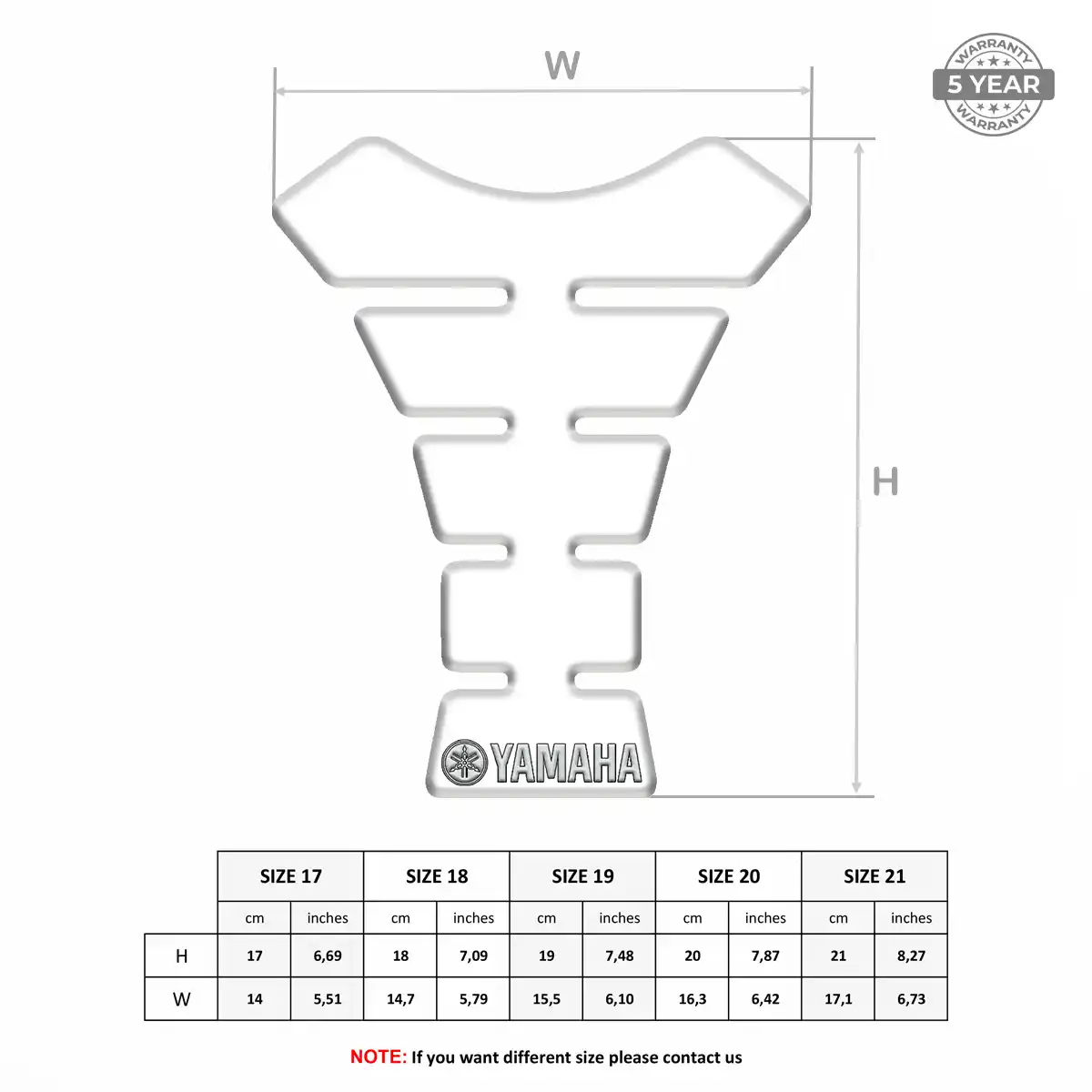 Yamaha Tank Guard Pad Motorbike Prestige Line