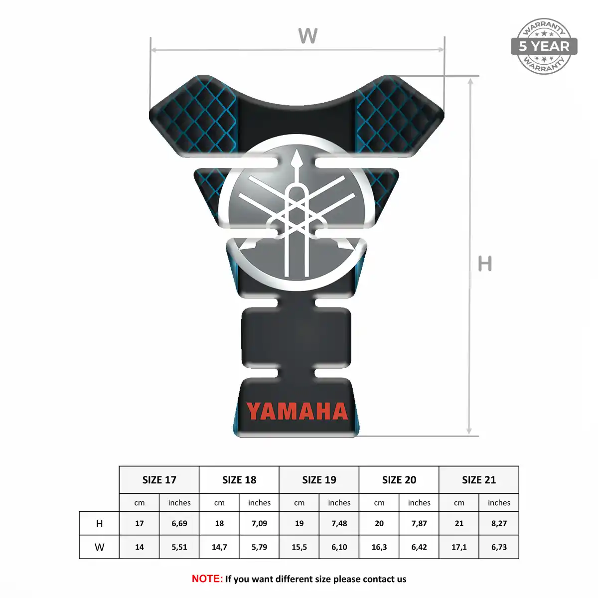Yamaha Tank Guard Pad Motorbike Refined Design