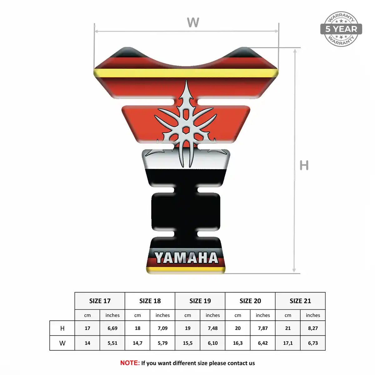 Yamaha Tank Guard Pad Motorbike Sleek Style