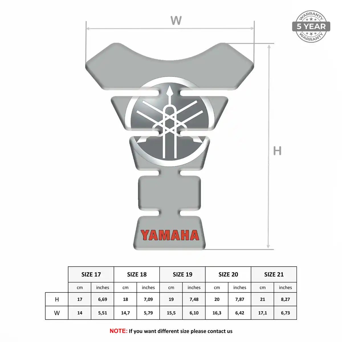 Yamaha Tank Guard Pad Motorcycle Sleek Style