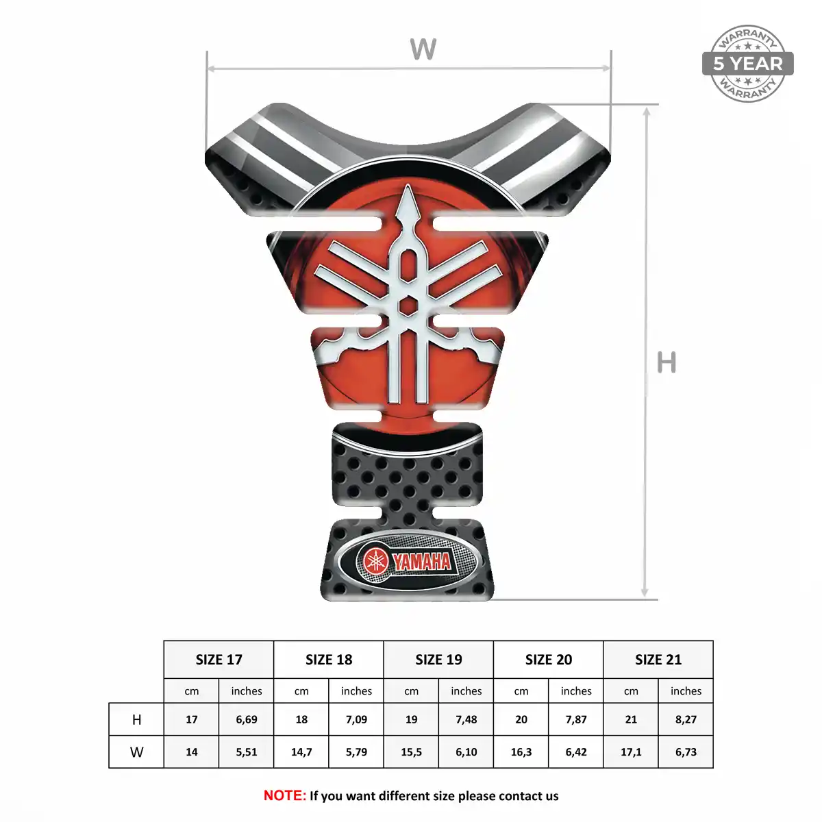 Yamaha Tank Guard Pad Refined Design