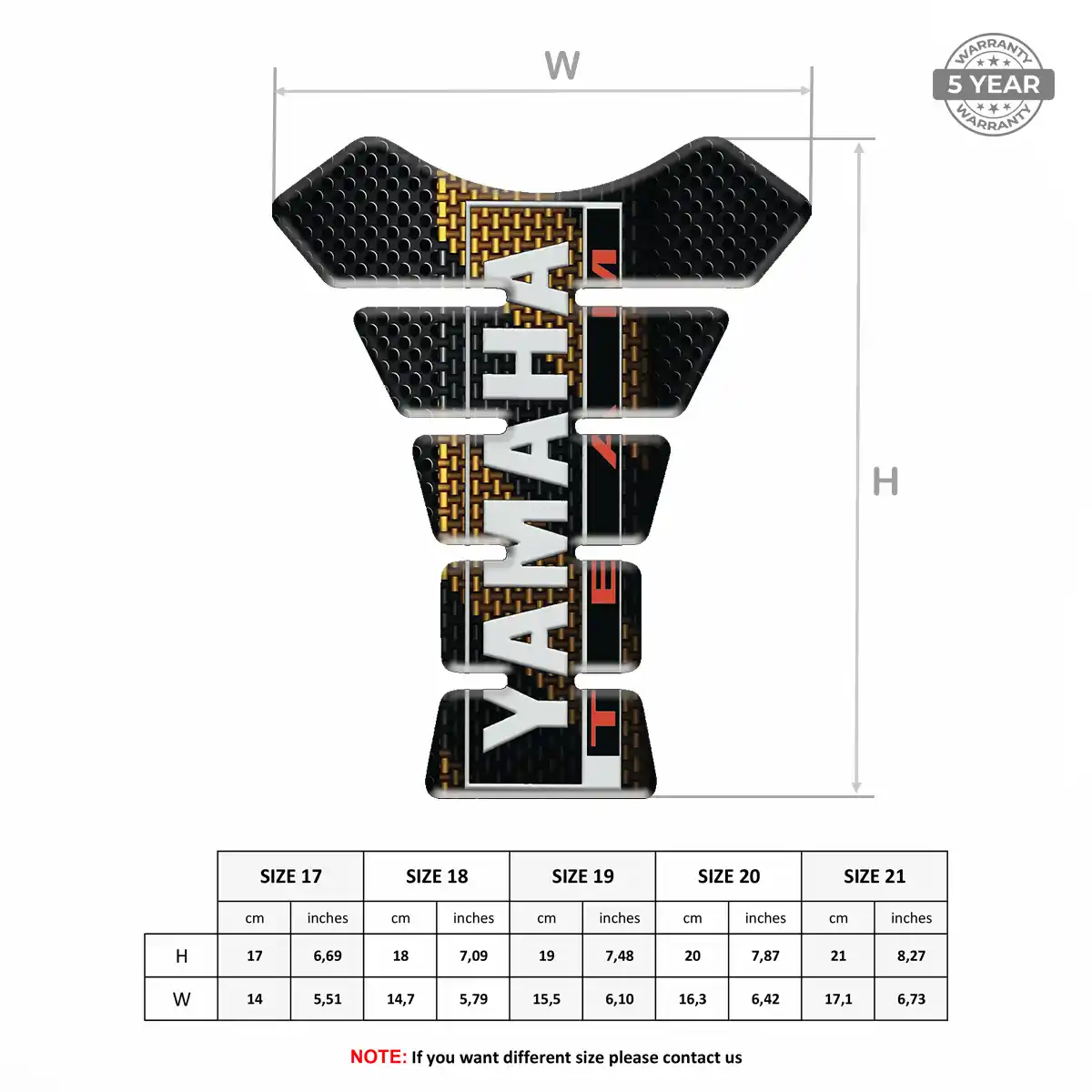 Yamaha Tank Guard Protector Motorbike Prestige Line