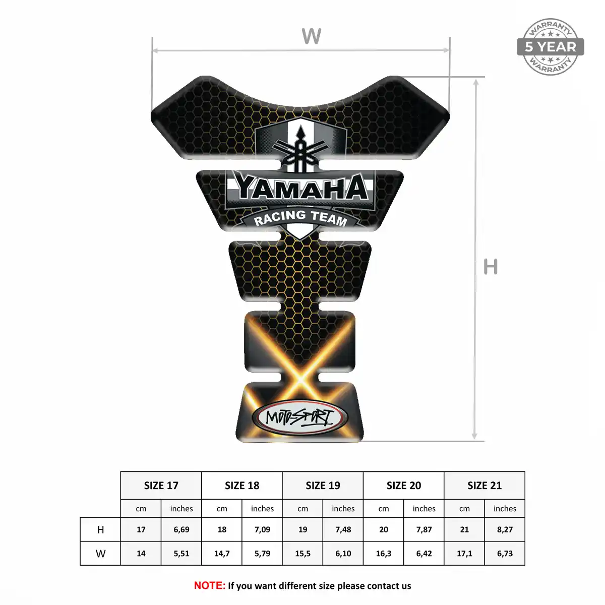Yamaha Tank Guard Protector Motorcycle Elite Finish