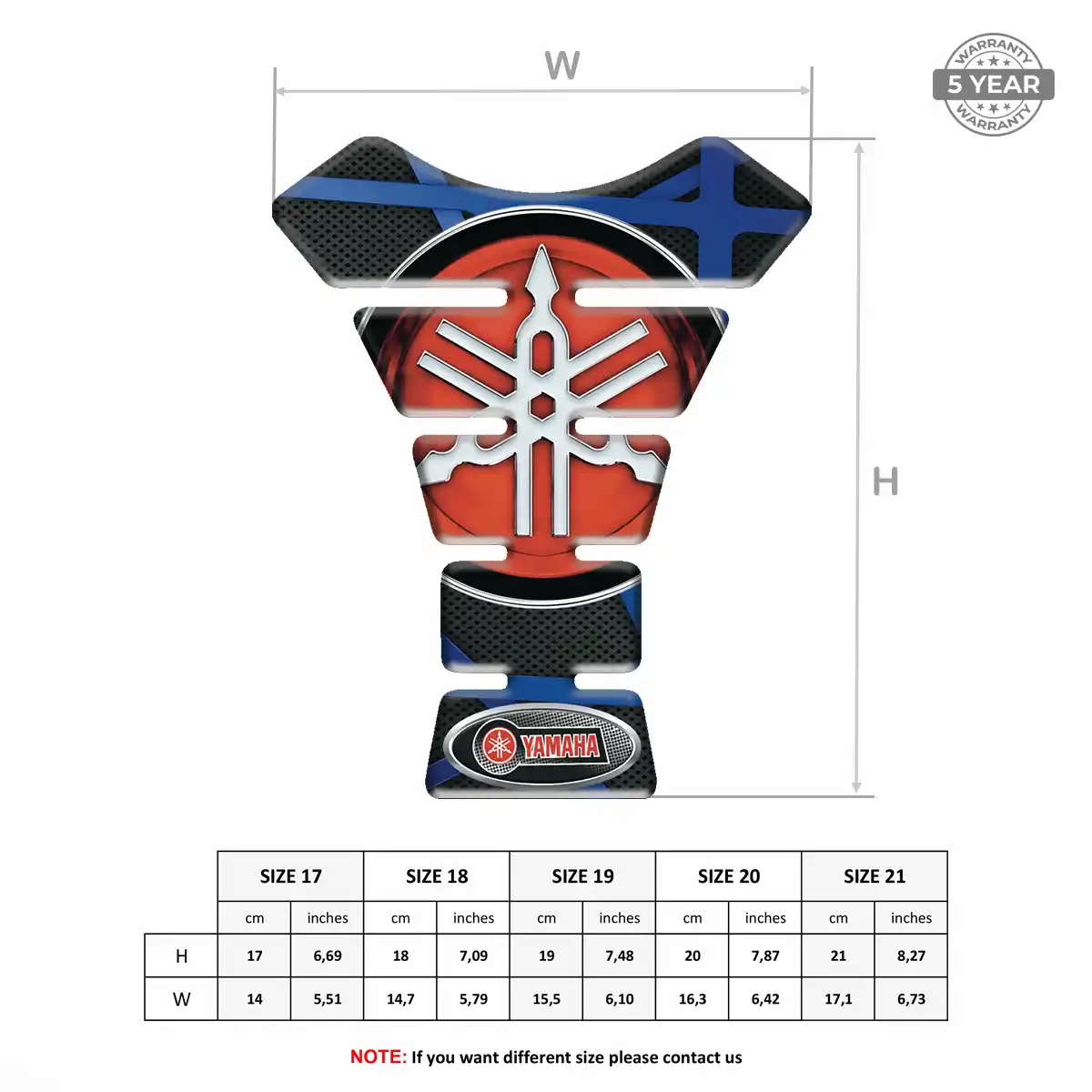 Yamaha Tank Guard Protector Motorcycle Prestige Line