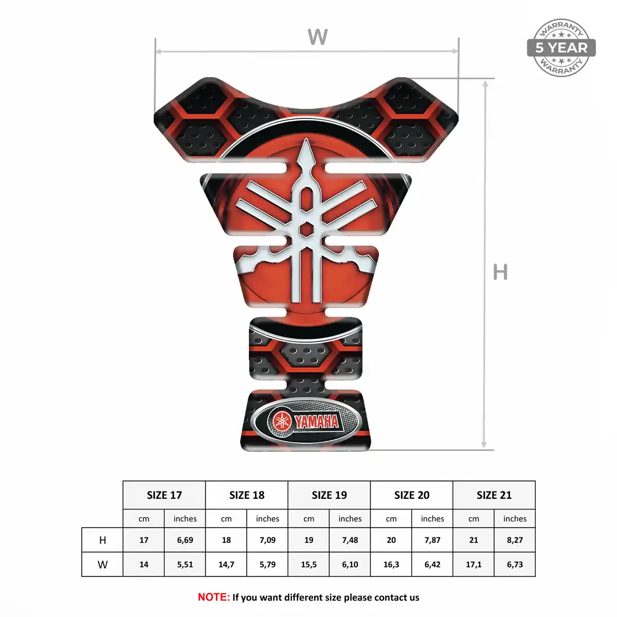 Yamaha Tank Guard Protector Motorcycle Superior Craft
