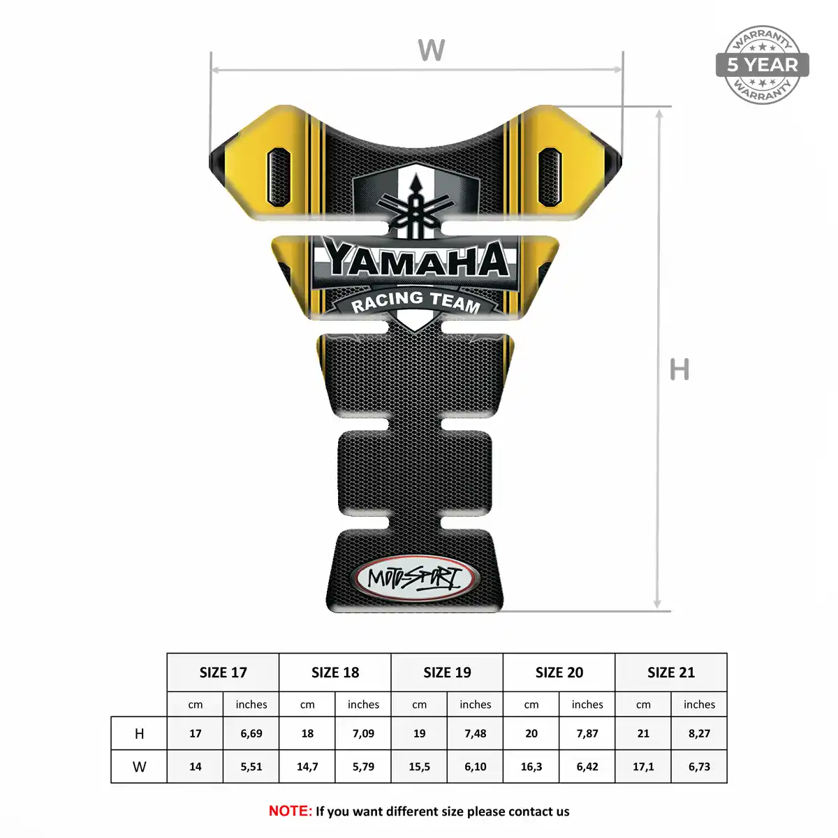 Yamaha Tank Knee Pad Sleek Style
