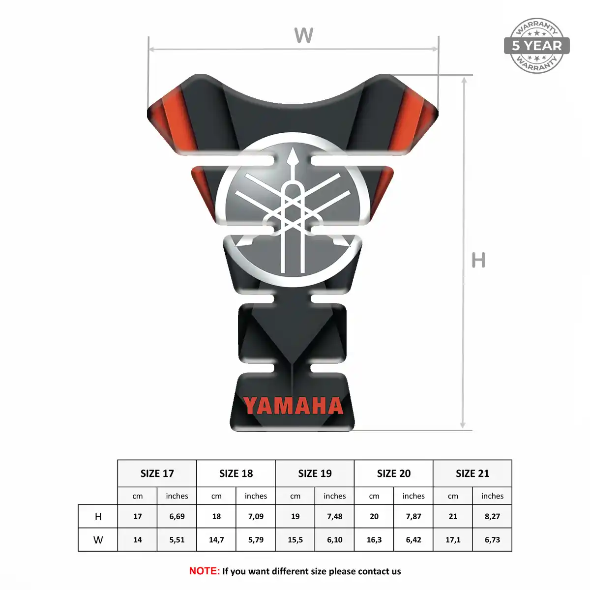 Yamaha Tank Pad Fuse Motorbike Elite Finish